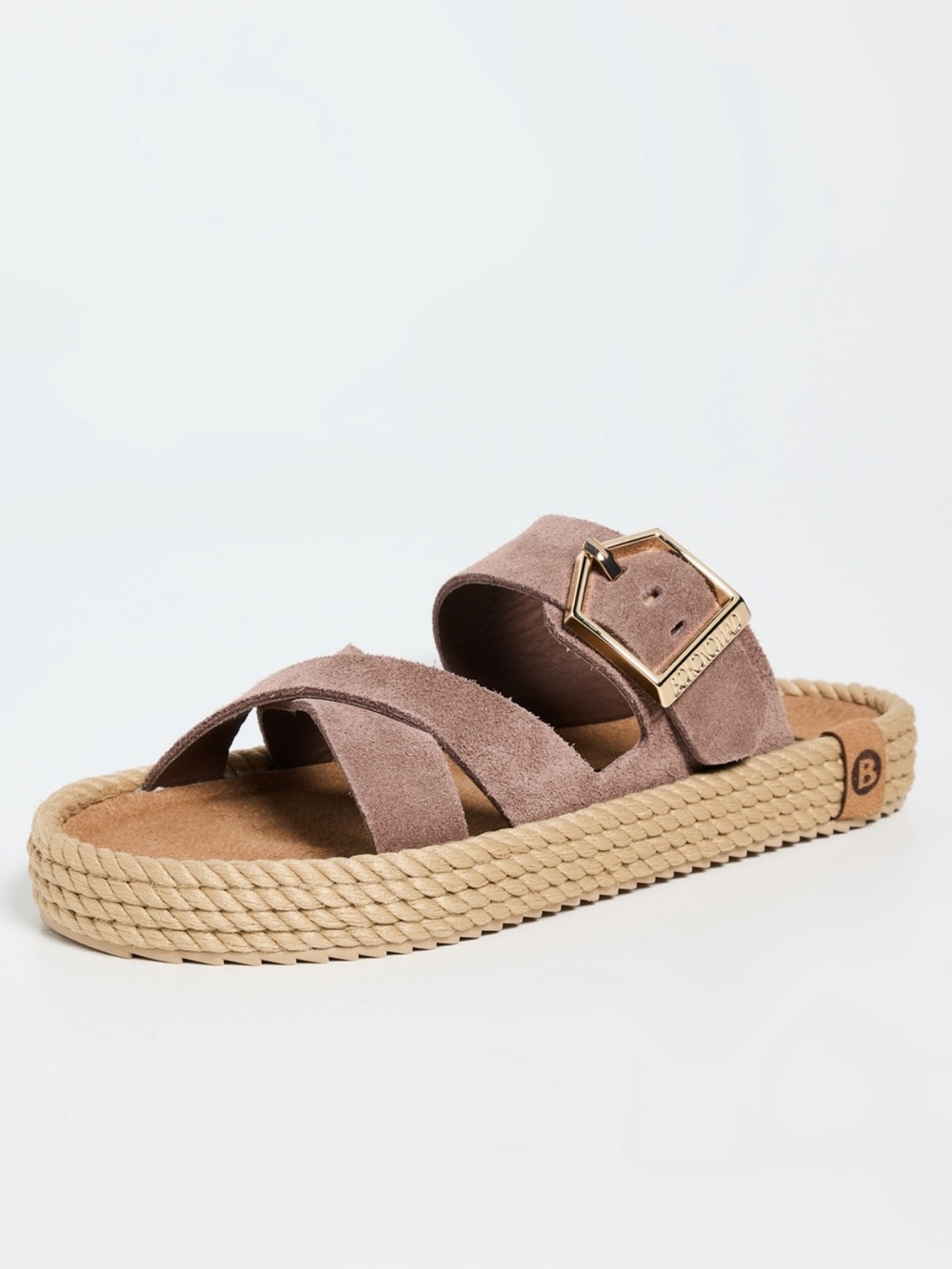 BOHONOMAD Sevilla Flat Slide Sandals in Mocca Brown Espadrille Size 38 NIB